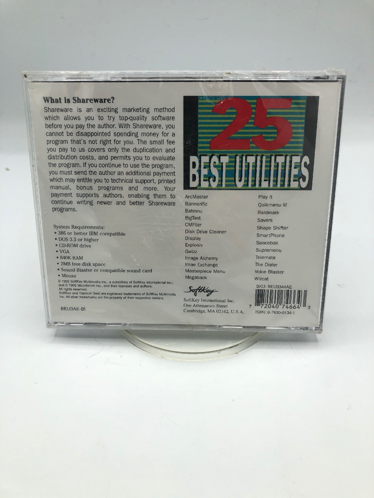 NEW SoftKey 25 BEST SHAREWARE UTILITIES CD-Rom For IBM WINDOWS 1995
