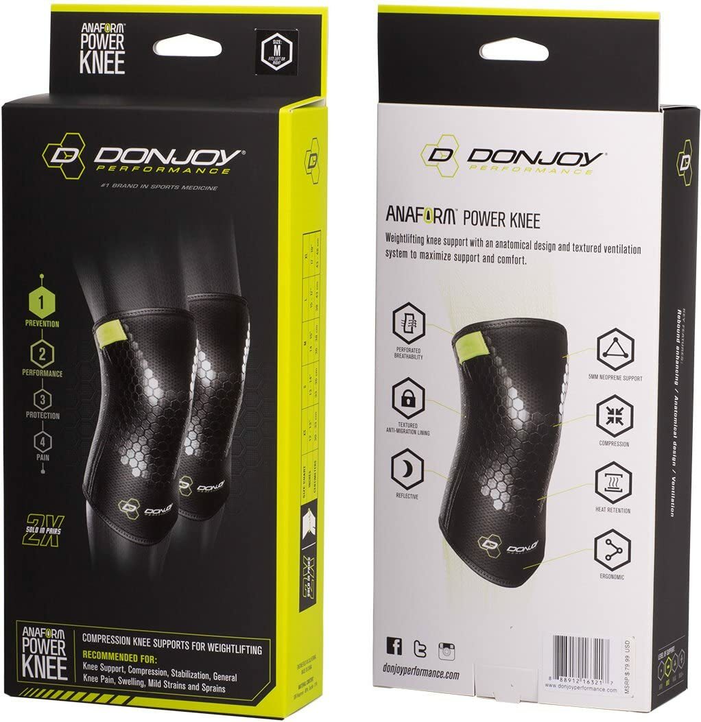 DonJoy Performance Anaform Power Knee Compression Sleeves Black X-Large Good For