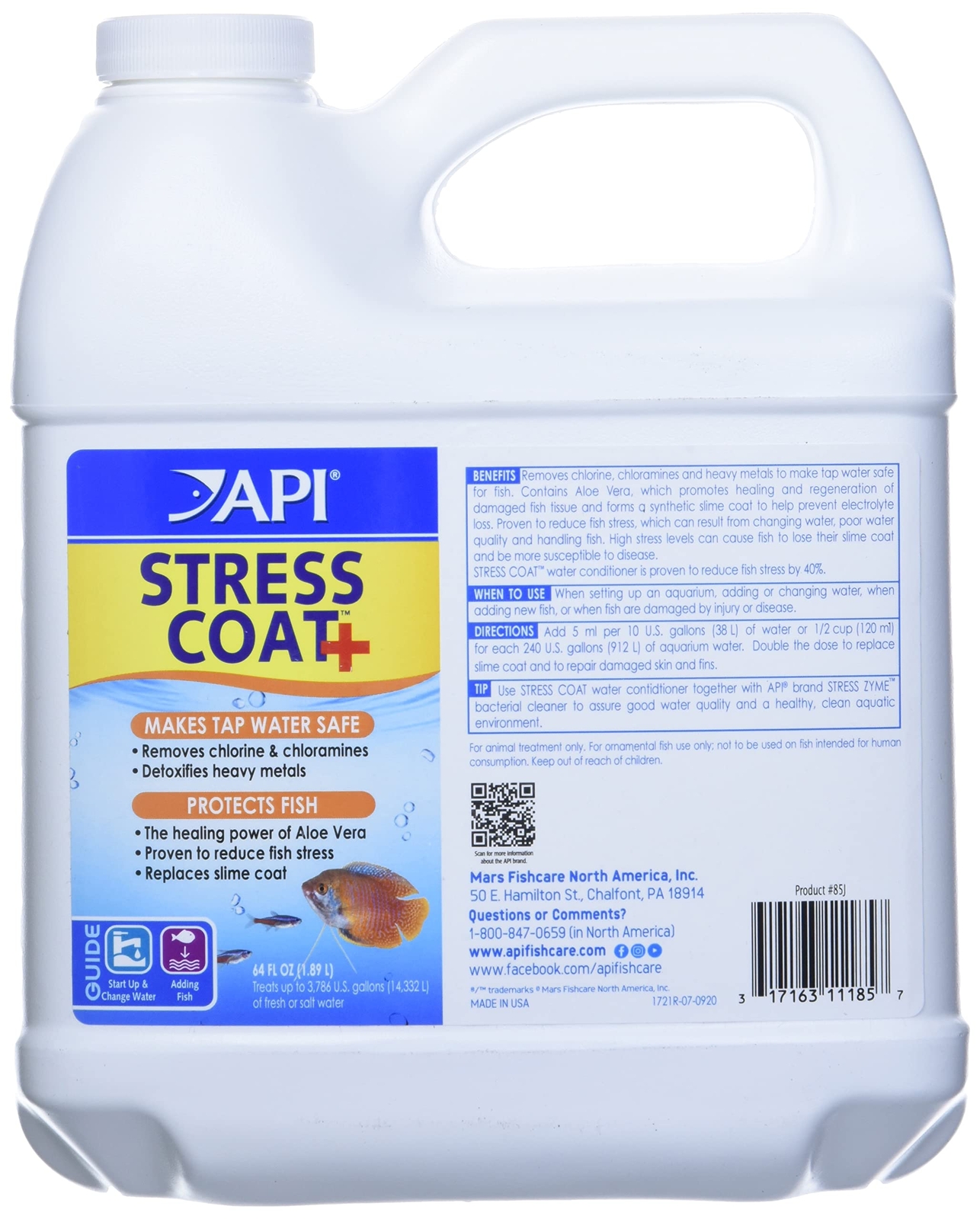 API STRESS COAT 64 Ounce Aquarium Water Conditioner with Aloe Vera Extract