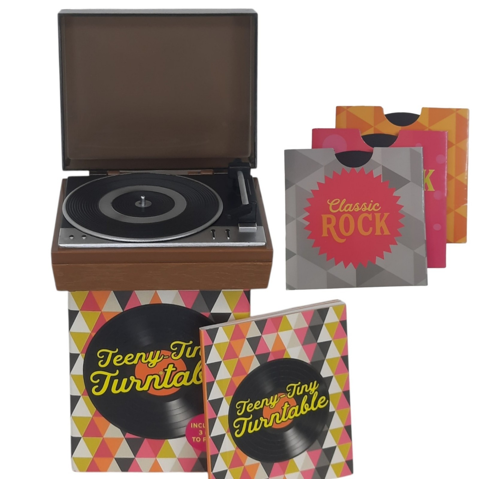 Teeny-Tiny Turntable Miniature LP Record Player Vinyl Music Book Jazz Rock Funk