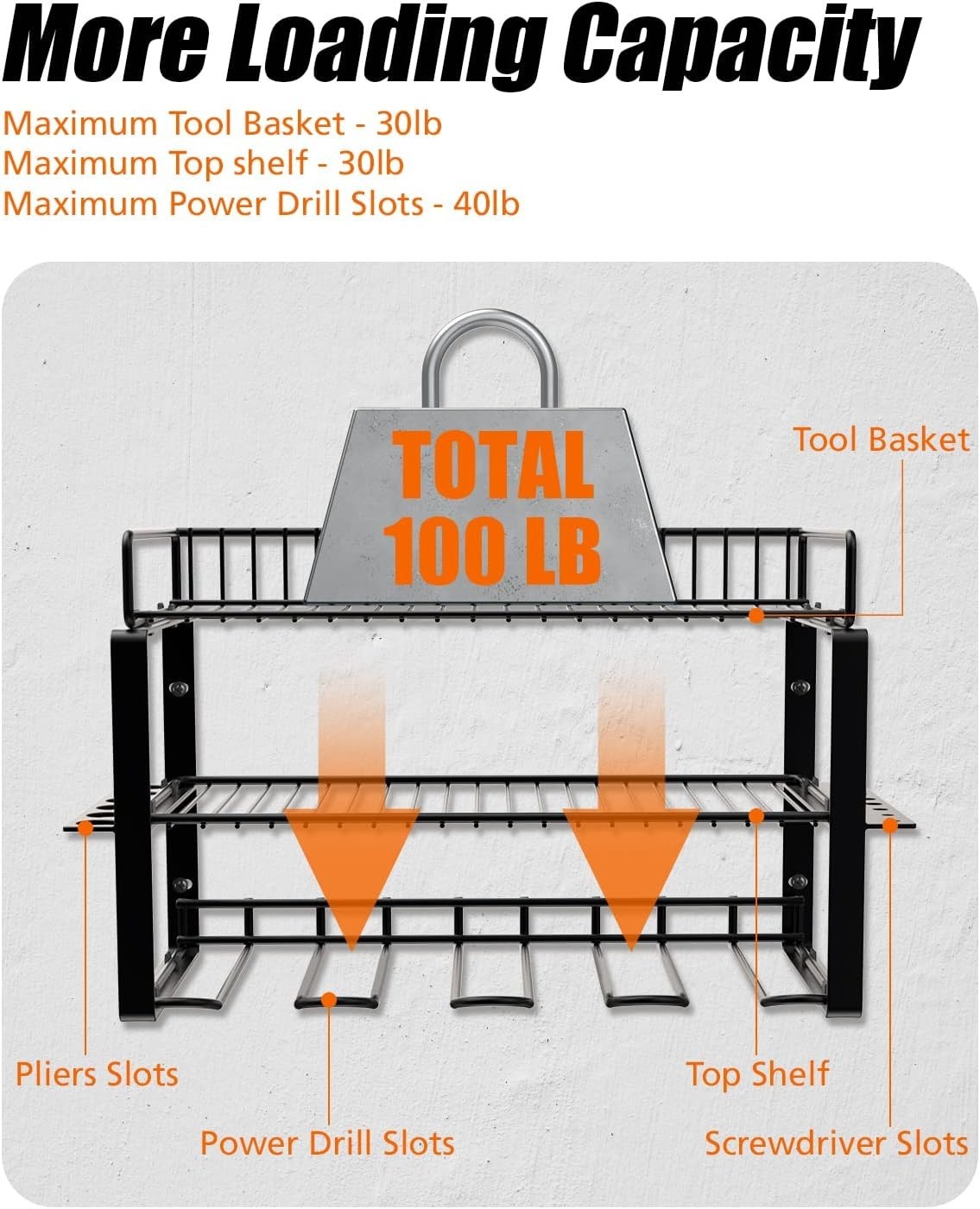 Power Tool Organizer Holder Wall Mount Style Power Tool Drill as Heavy Duty Tool