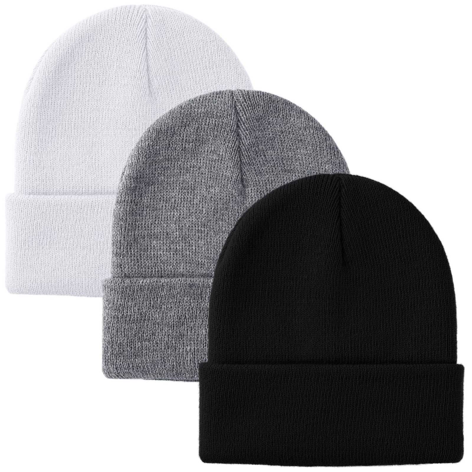 3 Pack Toddler Beanie Kids Beanie Winter Hats Knit Ribbed Boys Girls Beanies ...