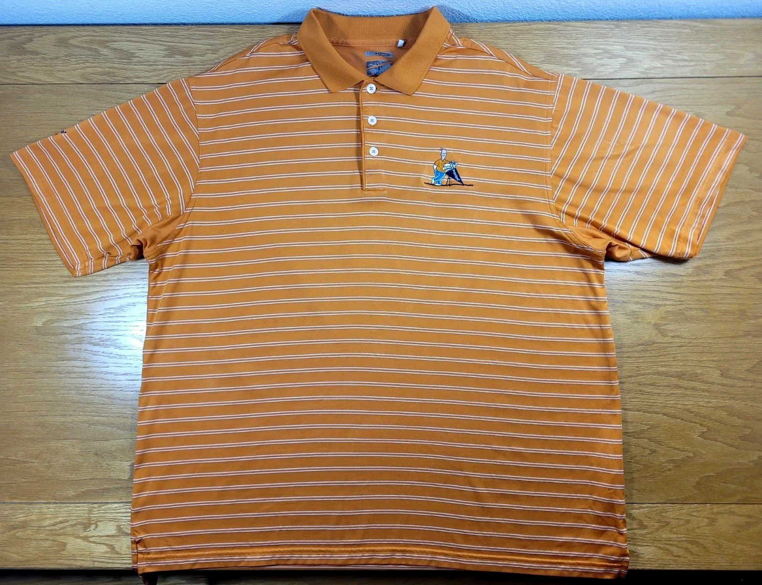 The Principal Charity Classic Polo Shirt Men's XL Orange White Adult Golf Adidas