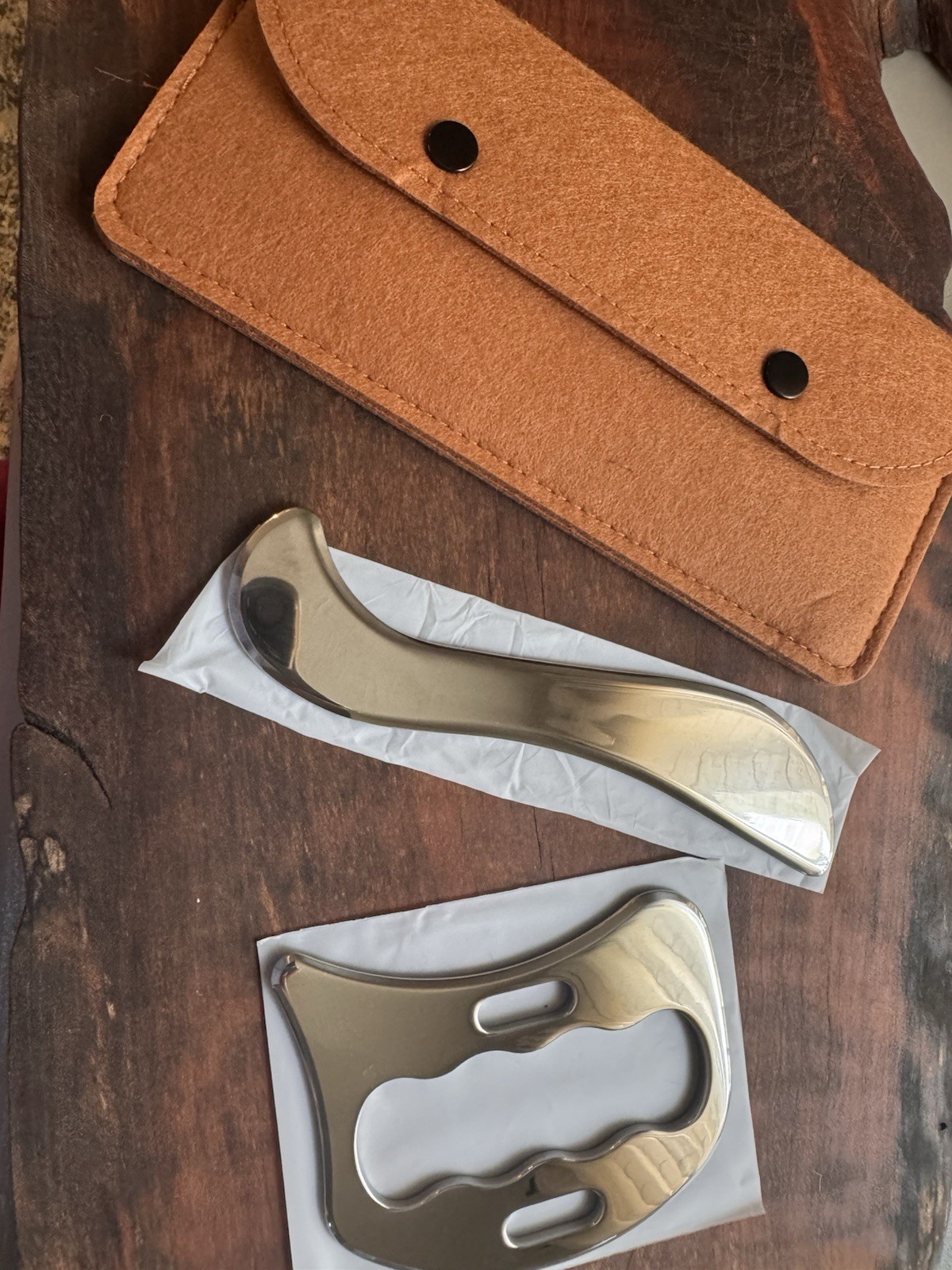 Stainless Steel IASTM Gua Sha Set -Myofascial Releaser Scraper with Felt Storage