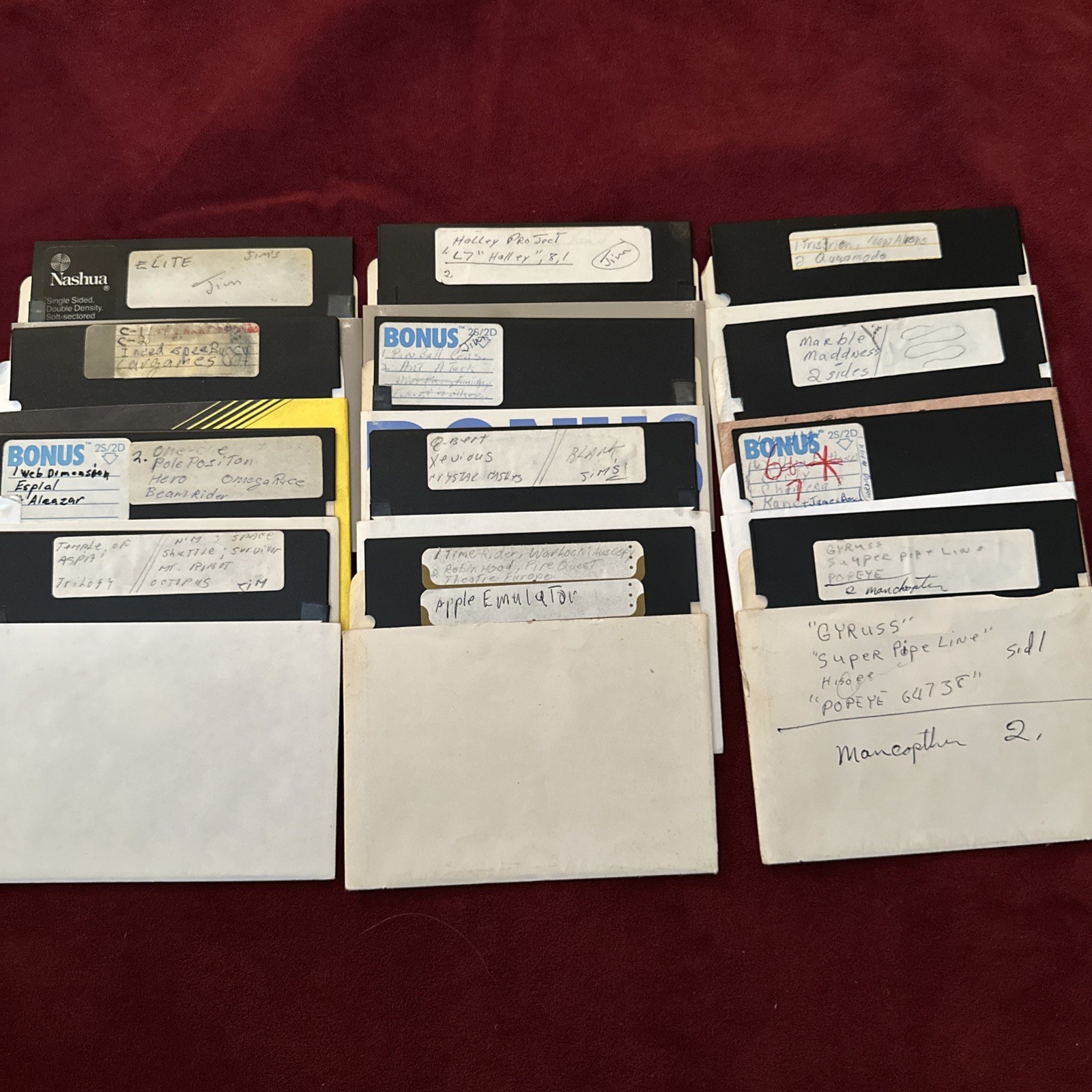 Commodore 64 5.25" Disks LOT Of 12 B3652