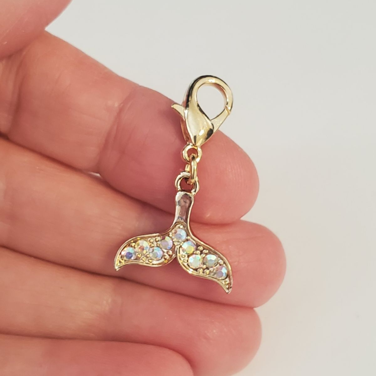 WHALE TAIL Charm Zipper Pull Purse Bag Wallet Gym Bag Backpack Mermaid Dolphin