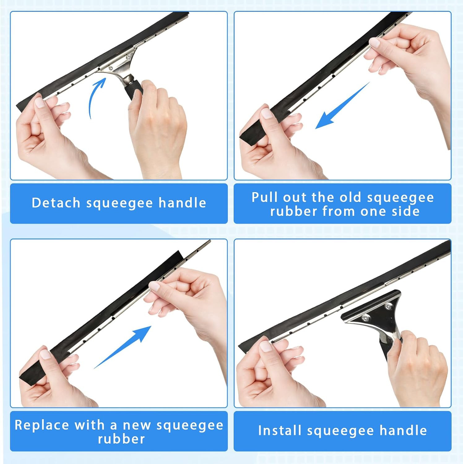41 Inch Squeegee Replacement Rubber, Squeegee Rubber Replacement Blades Black Si