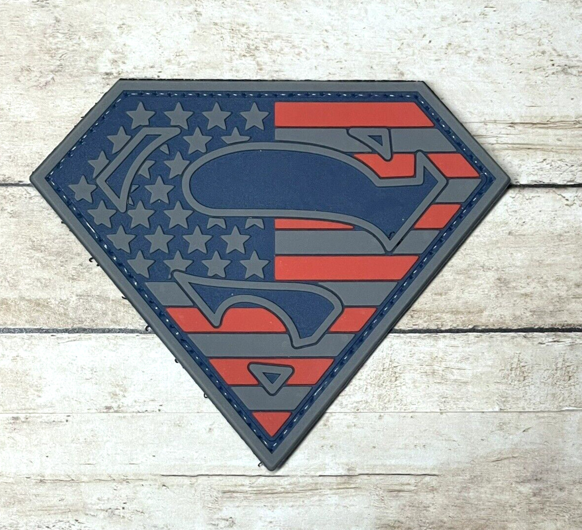 Superman PVC Patch - Superman Tactical Morale Patch - Super Hero USA Flag Patch