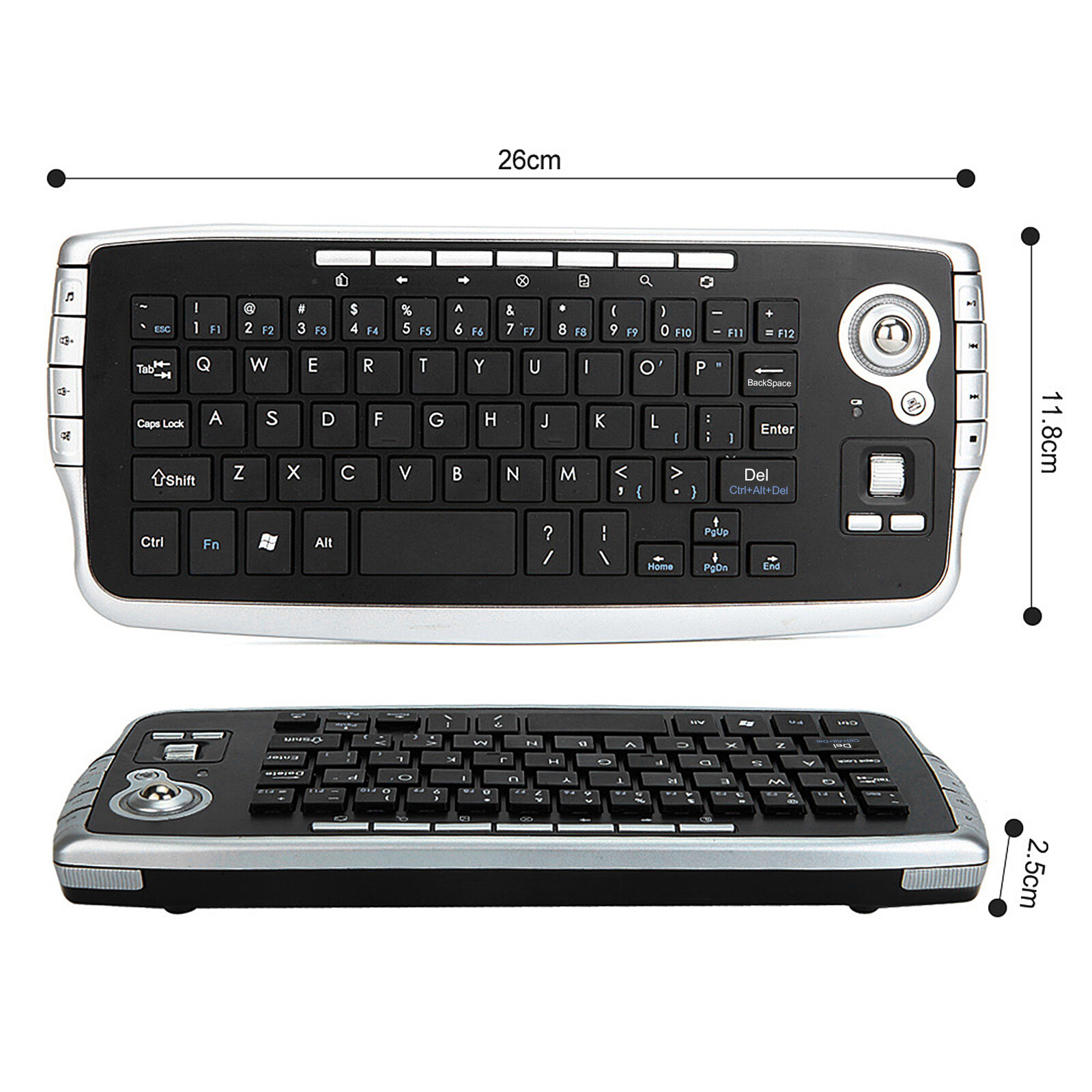 2.4GHz Keyboard w/ Trackball Scroll Wheel PC A6M7