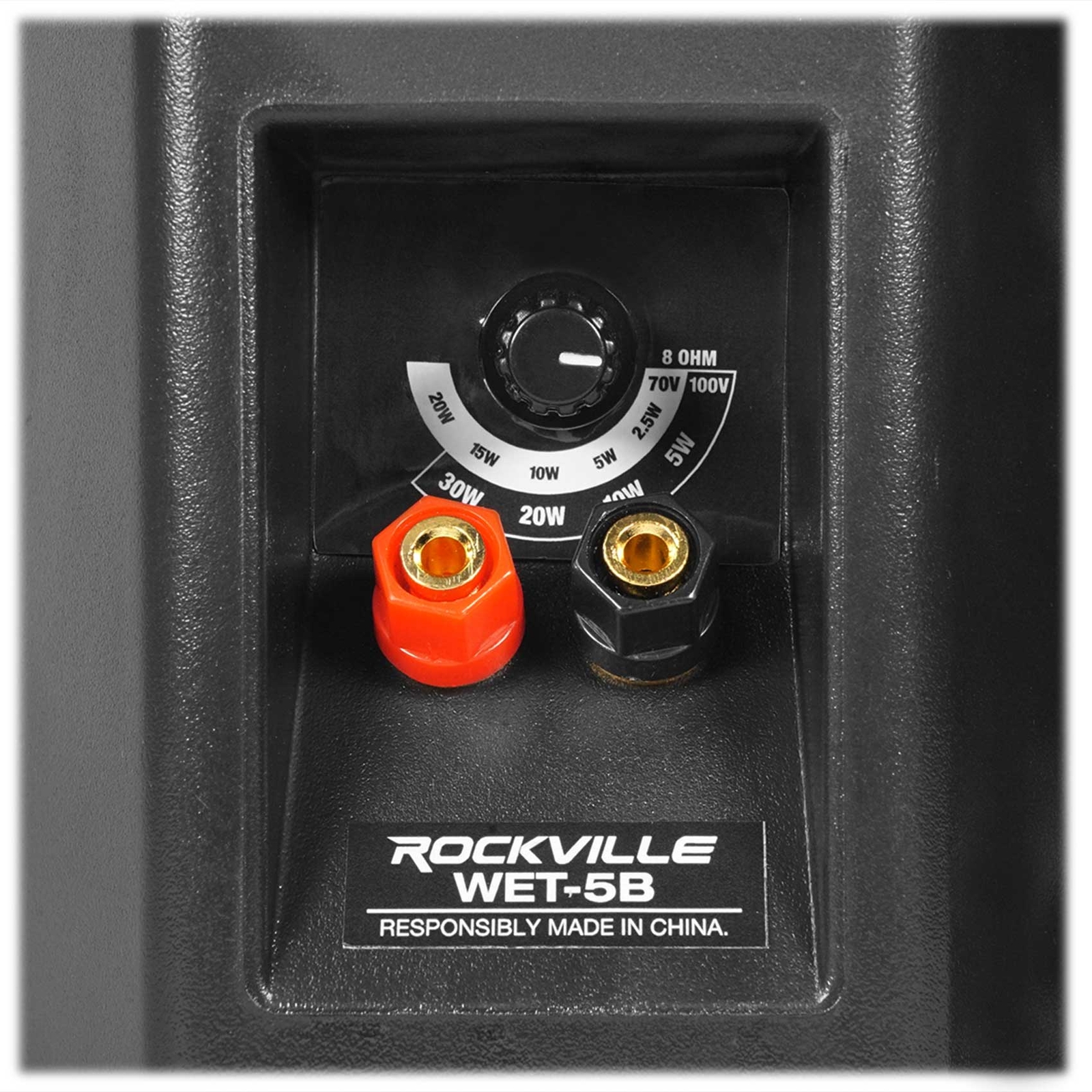 Rockville WET-5B 70V 5.25" IPX55 Commercial Indoor/Outdoor Wall Speaker - Black