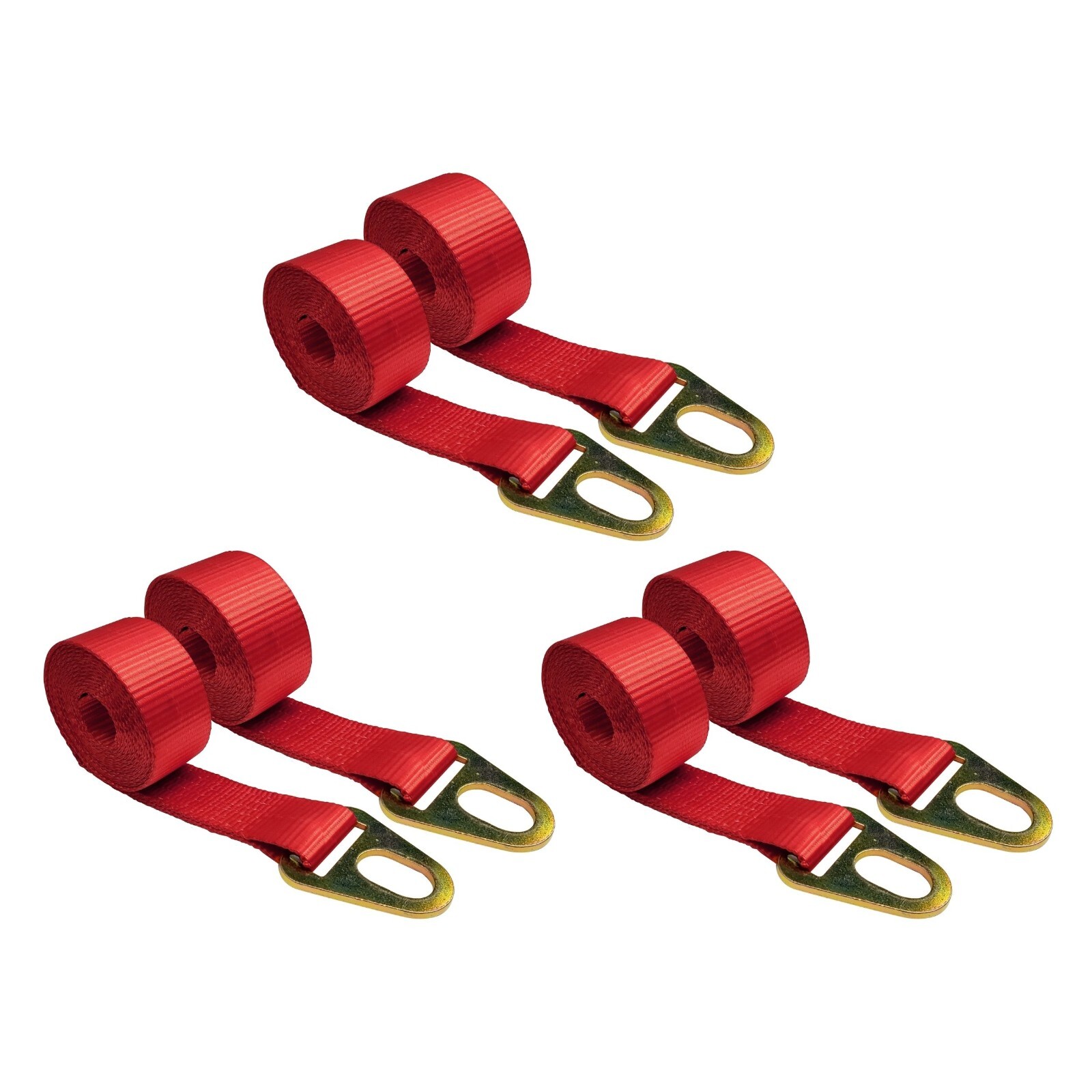 USA 6 Pack 2" x 10' Chevron Wheel Lift Lasso Strap w/ Keyhole For Auto Tie Down