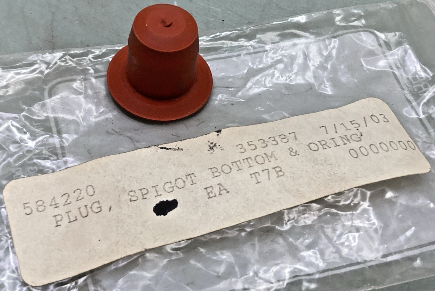NEW REPLACES STOELTING 584220 SPIGOT BOTTOM ORING PLUG