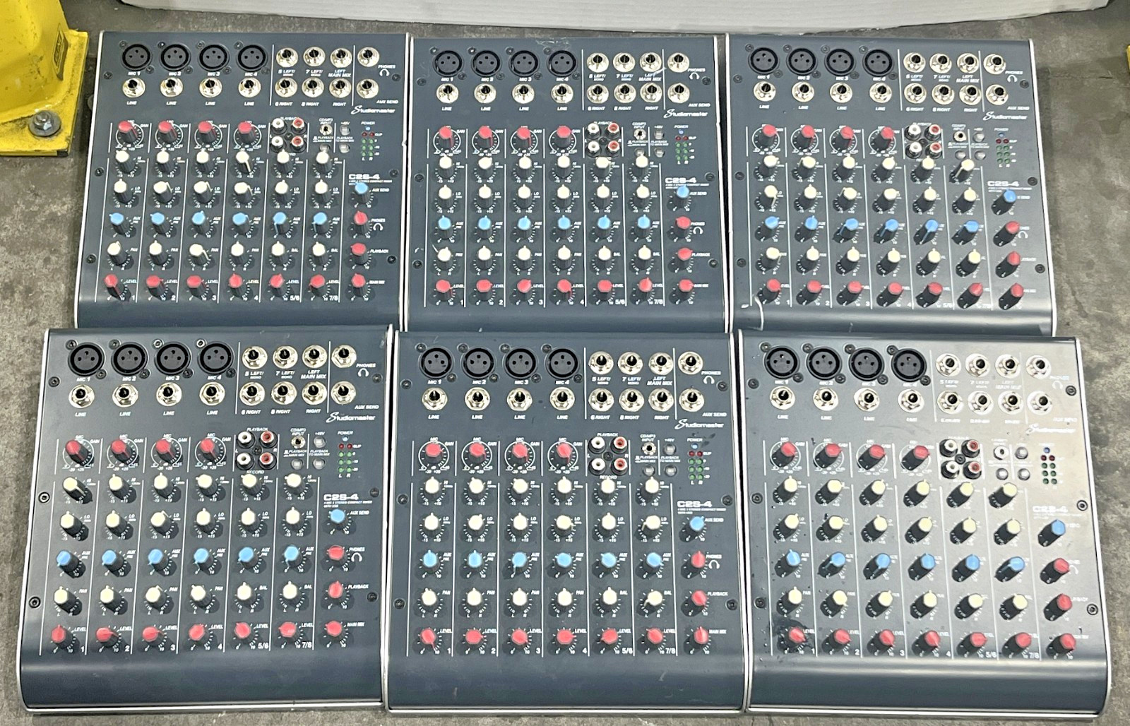 StudioMaster C2S-4 4 Channel Compact Mixers 12V Tested Lot of 6