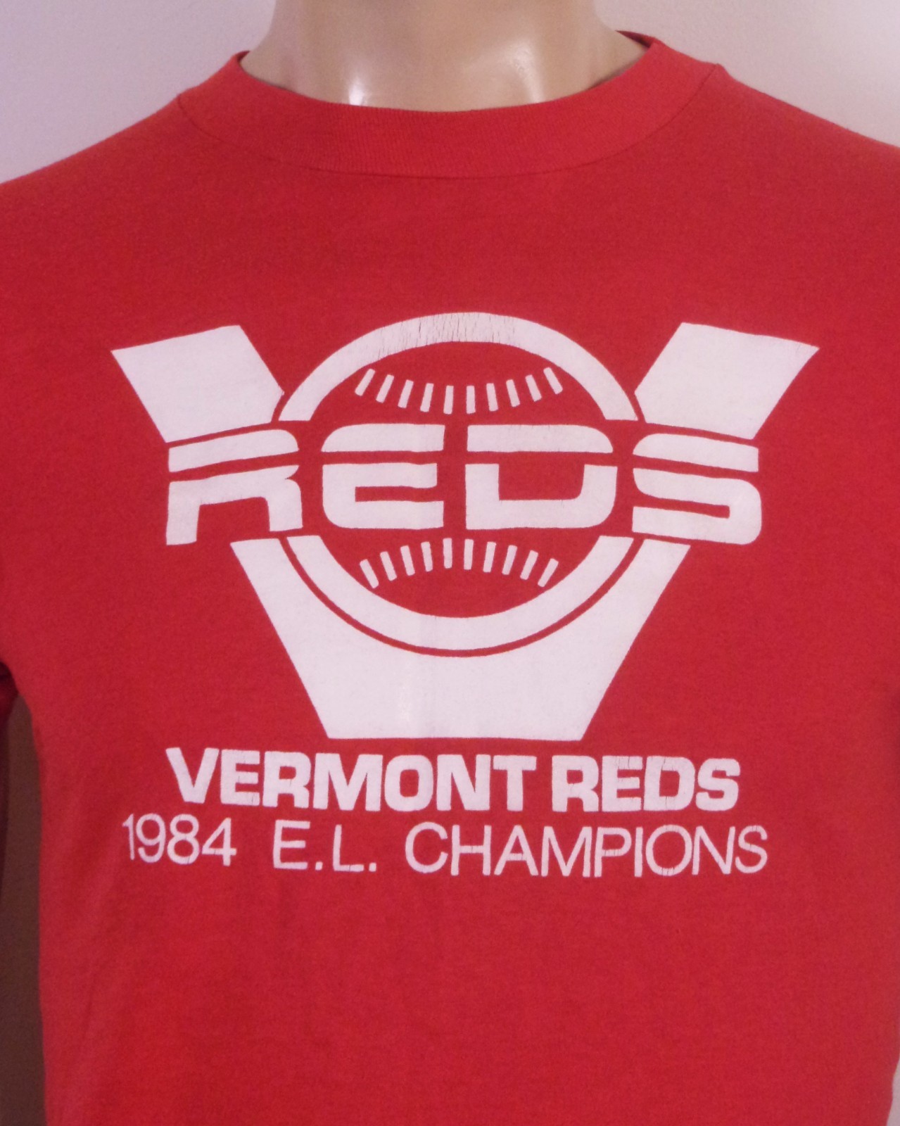 vintage 80s single stitch Vermont Reds T-Shirt 1984 EL MiLB Minor League SZ M