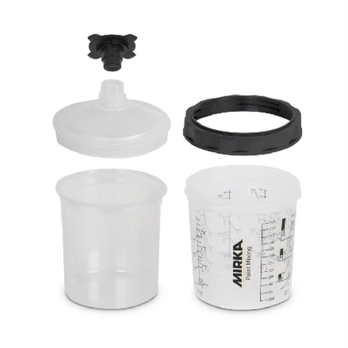 Mirka Abrasives Paint Cup System 850ml, Filter Lid 125Â�m, 50/Pack