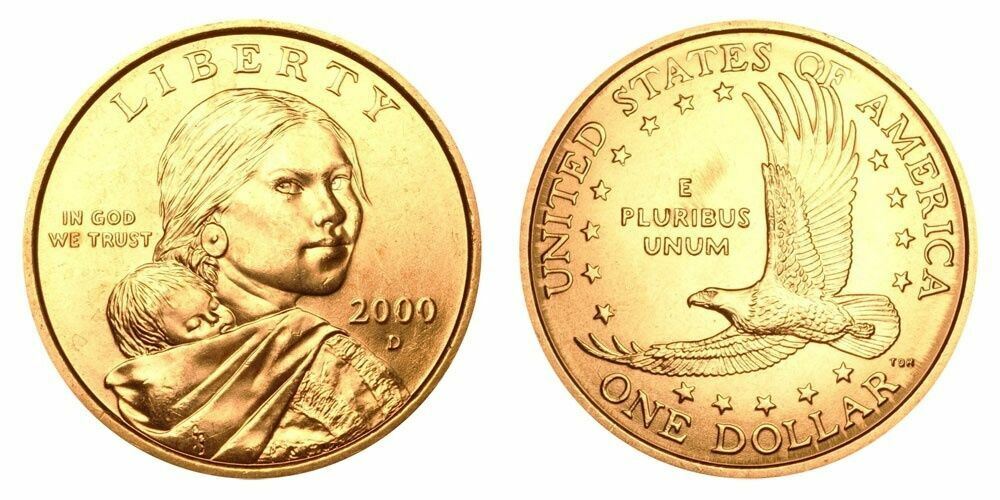 2000 D Sacagawea Dollar US Mint Coin in "Brilliant Uncirculated" Condition!