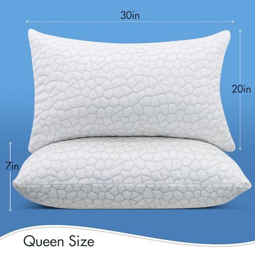 SUPA MODERN Cooling Bed Pillows for Sleeping 2 Pack Shredded Memory Foam Pillows