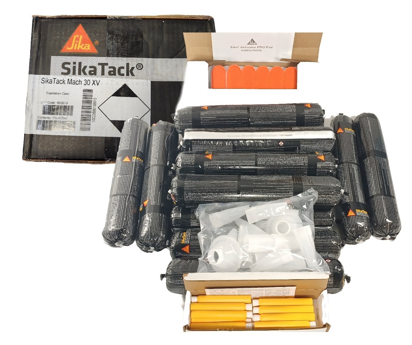SikaTack Mach-30XV Auto Glass Urethane Windshield Adhesive, 30 Min, 456ml Kit