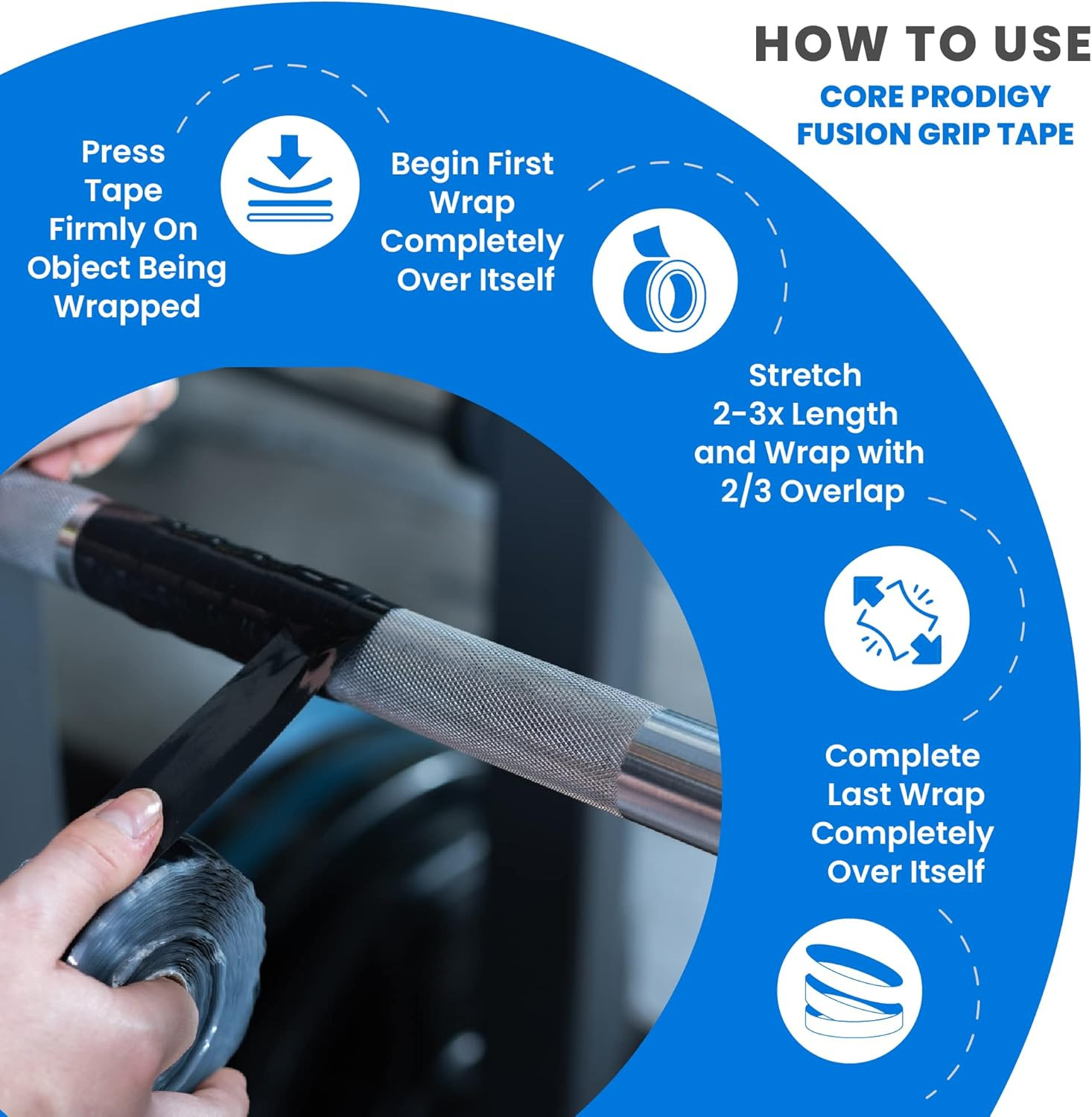 Silicone Rubber Grip Tape for Pull-Up Bars, Weights, and Gym Equipment