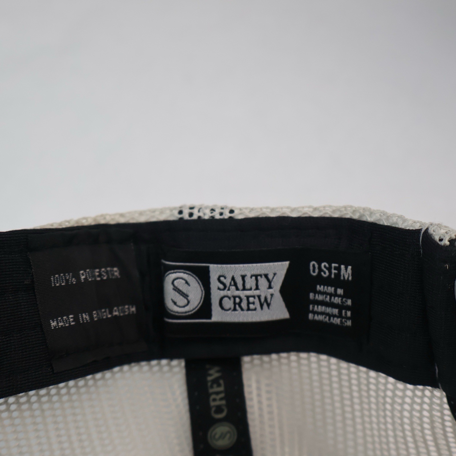 Salty Crew Trucker Hat Gray & Blue Snapback White Mesh Panels Logo