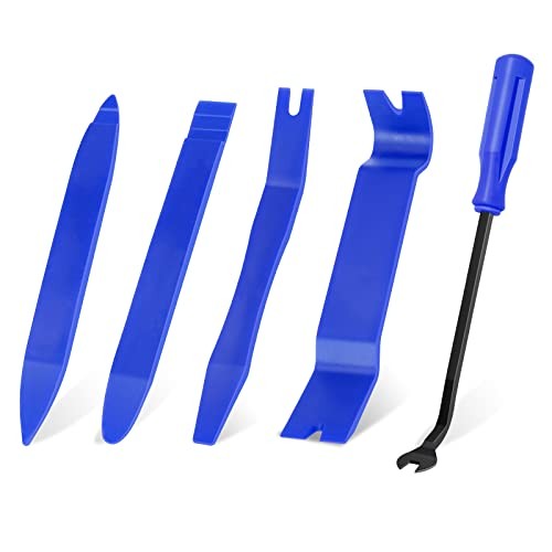 Auto Trim Removal Tool Set, 5pcs Plastic Pry Tool Kit, Auto Trim Tool, Blue