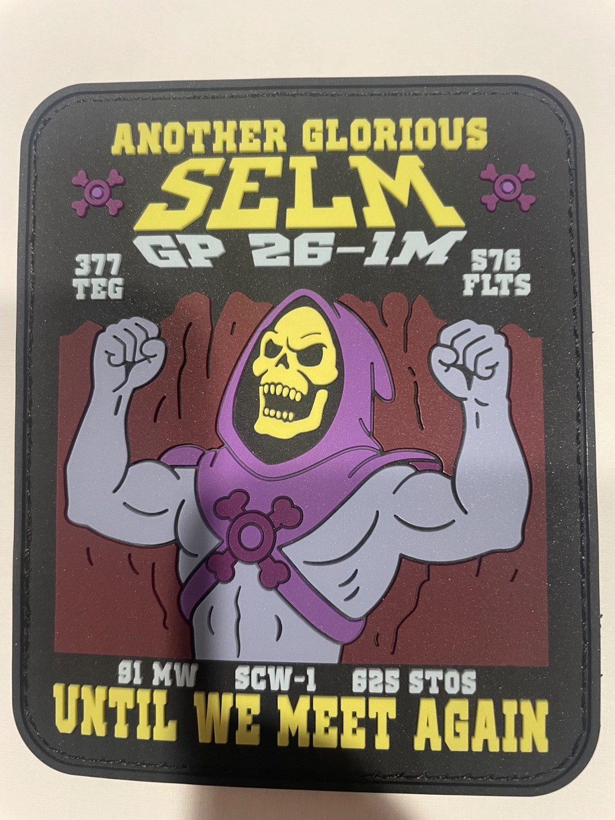 Skeletor Masters of the Universe Glow in the Dark Mission Patch PVC Hook Loop