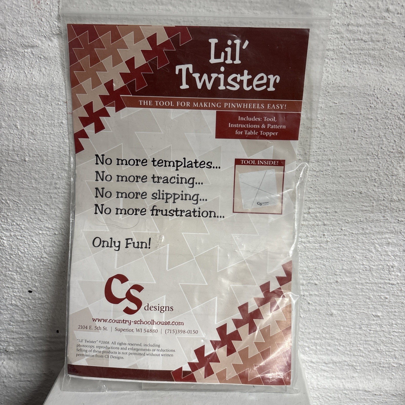 Lil’ Twister Pinwheel Template Quilting CS Designs