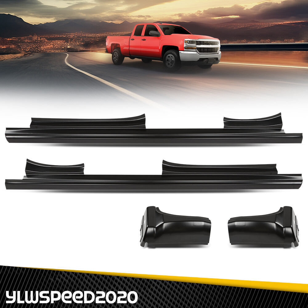 Fit For 14-18 Chevy Silverado GMC Sierra Double Cab Rocker Panels & Cab Corners