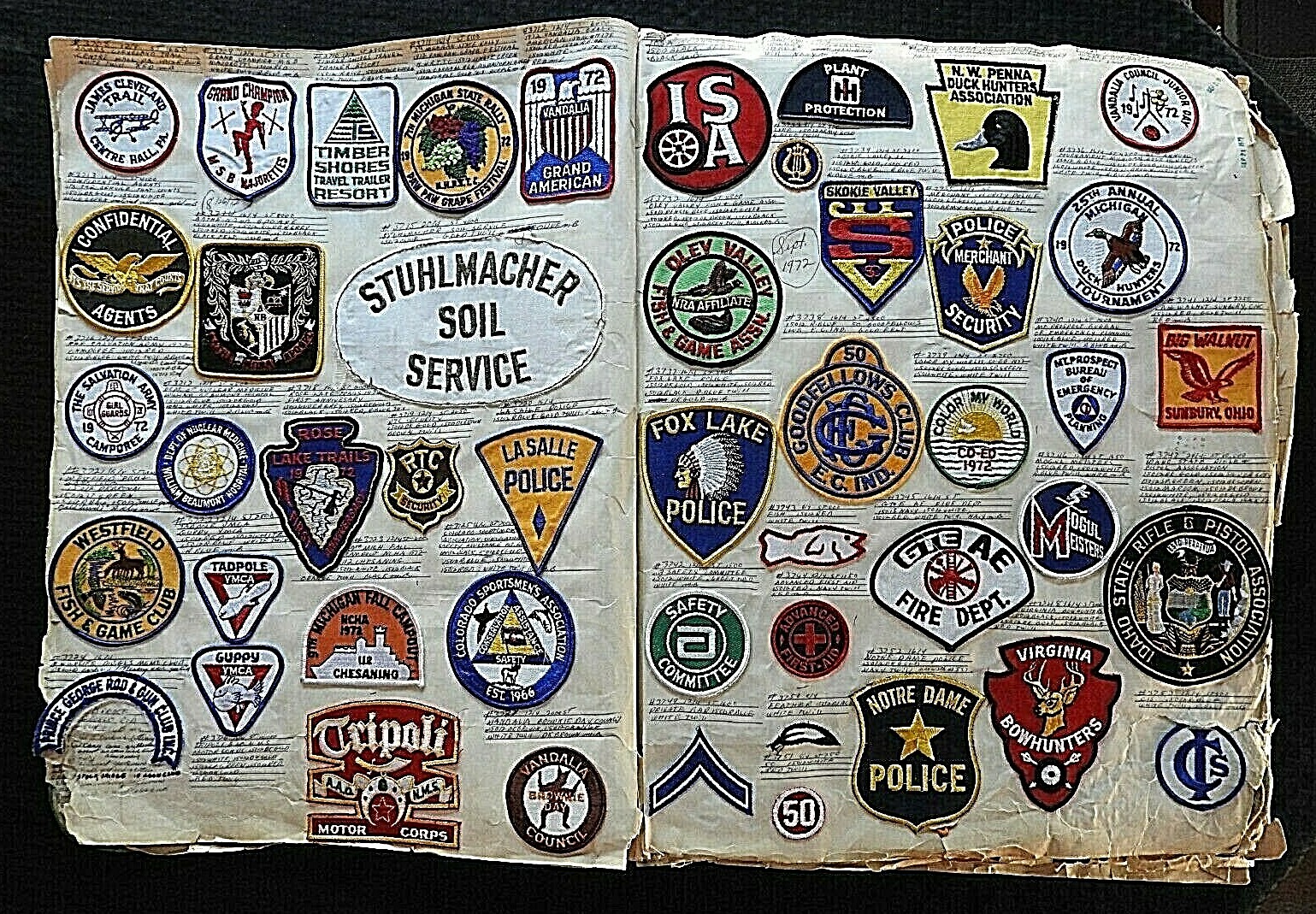 (2) c.1970 "TELESTAR SECURITY OFFICER" GUARD POLICE JACKET SHOULDER PATCH