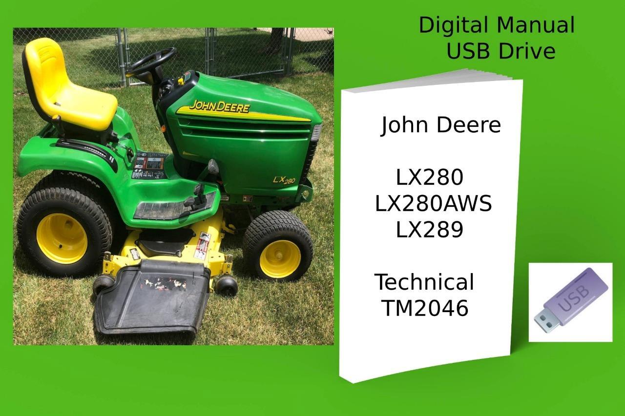 John Deere LX280  LX280AWS  LX289 Garden Tractor Technical Manual See Desc.