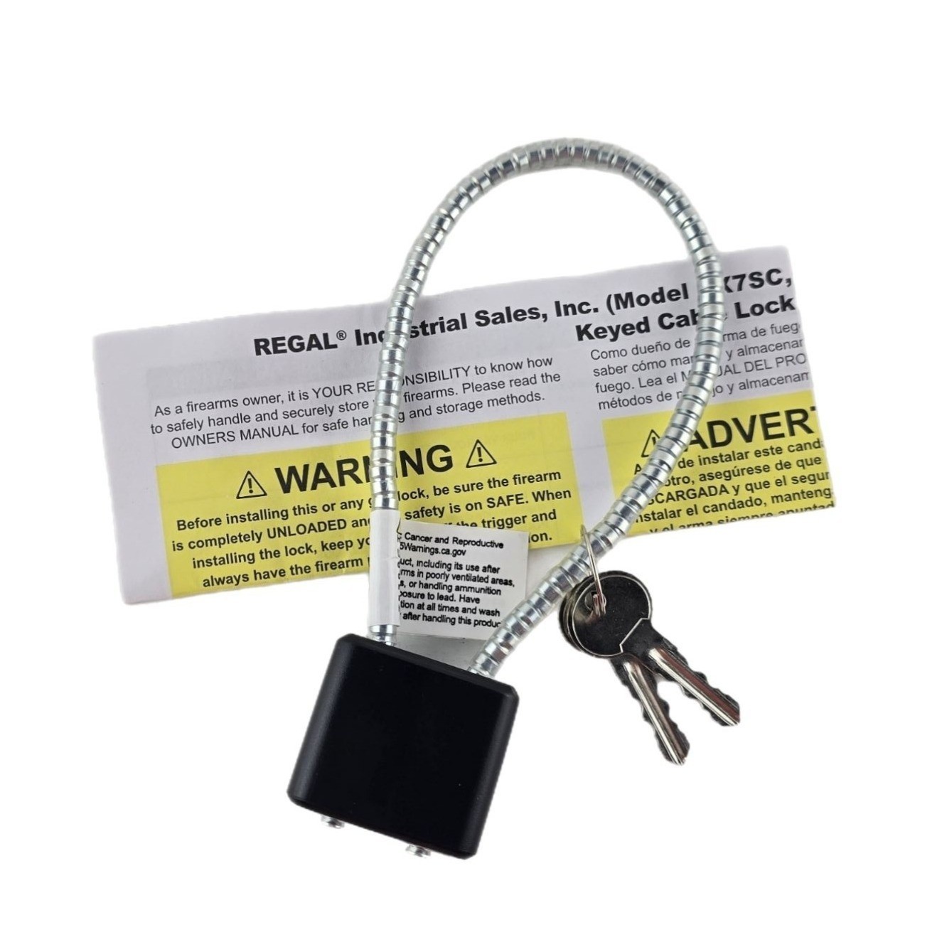 Regal Gun Safety Cable Lock RX11SC 6302 Brand New 2 Keys and Instructions