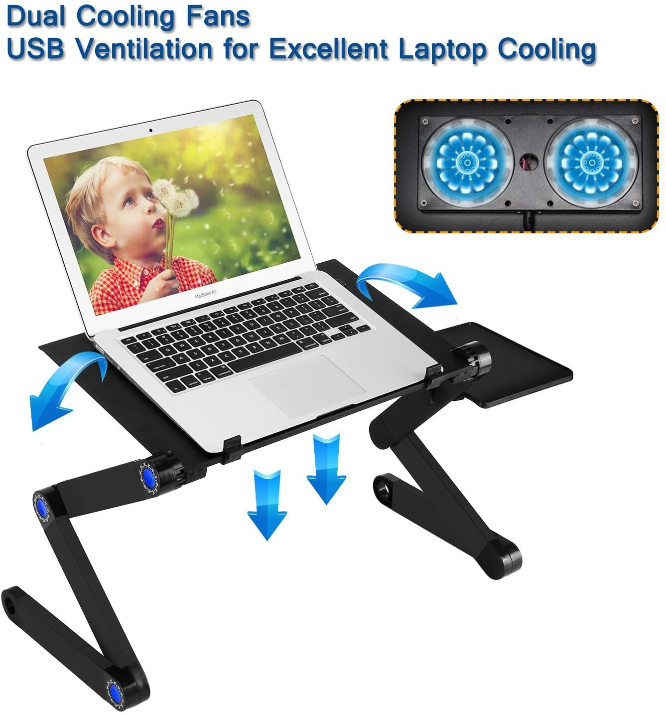 Laptop Table Adjustable Computer Stand Portable Workstation Notebook Holder