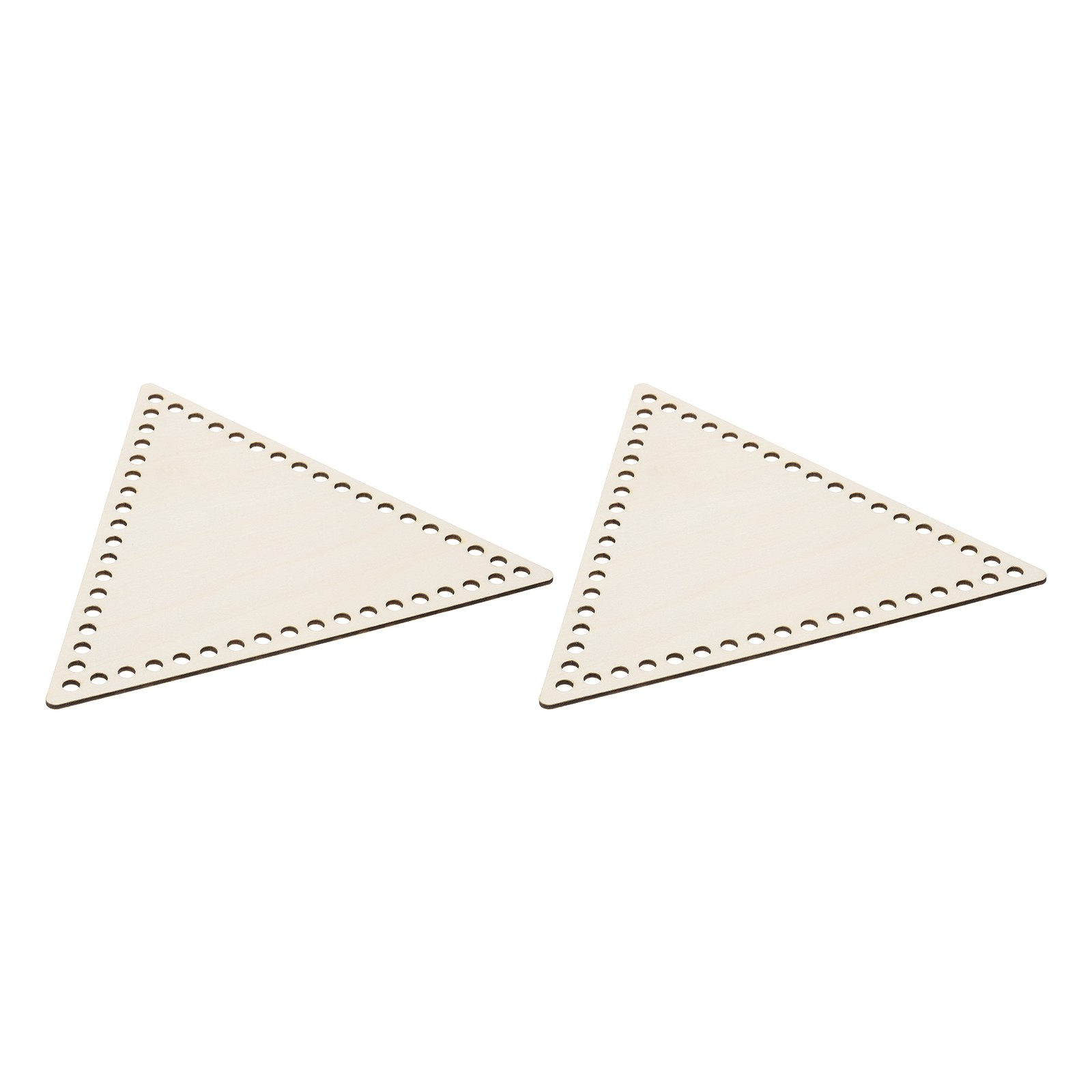 2 Pcs Wooden Basket Bottoms Triangle Base Wood Color Pad  Hand Wrapping Work