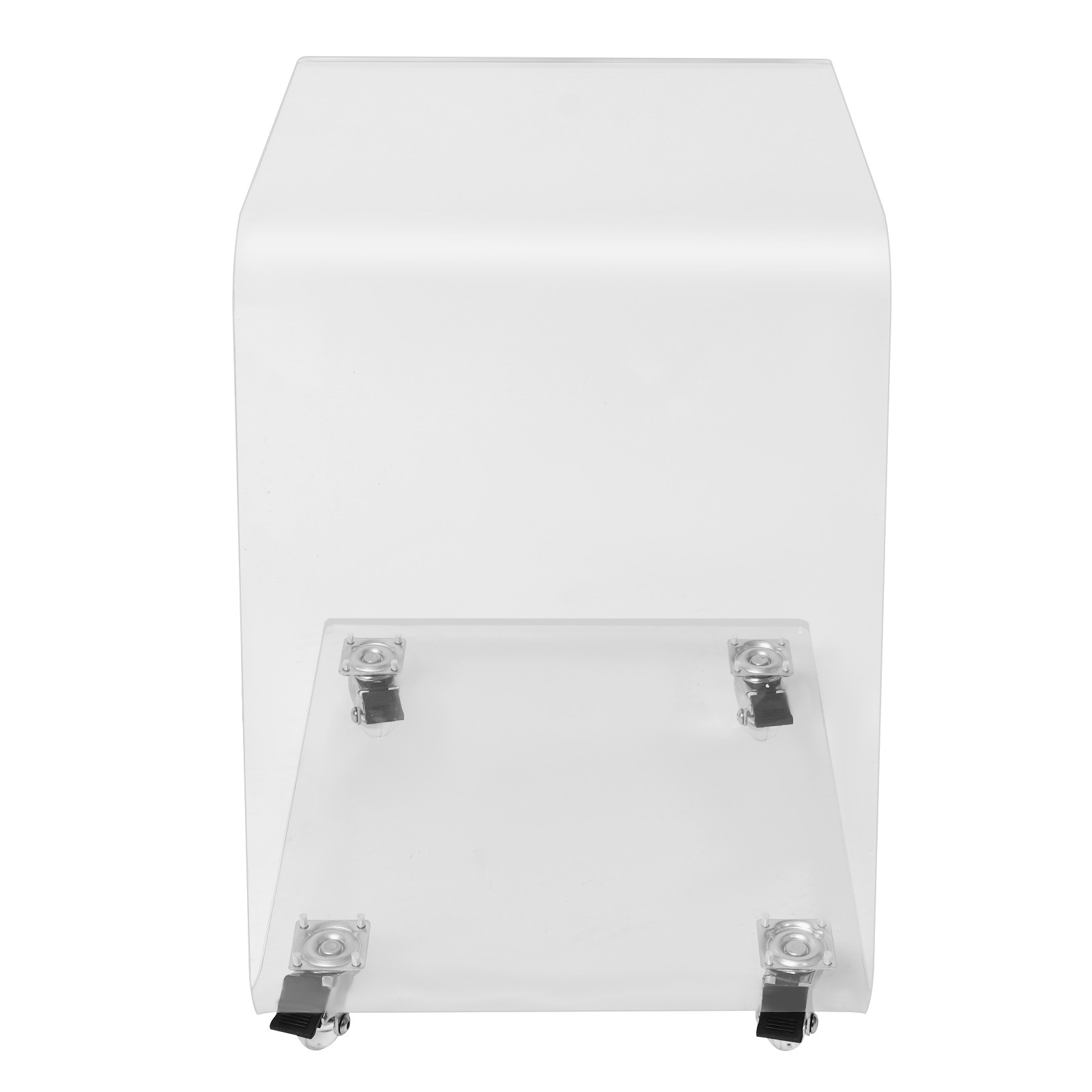 Acrylic Side Table Mobile C-Shaped End Table Clear Snack Rolling Cart 20kg max.