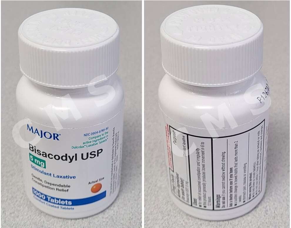 Major BISACODYL Stimulant Laxative Constipation Relief 5mg 1000 Tablets Enteric