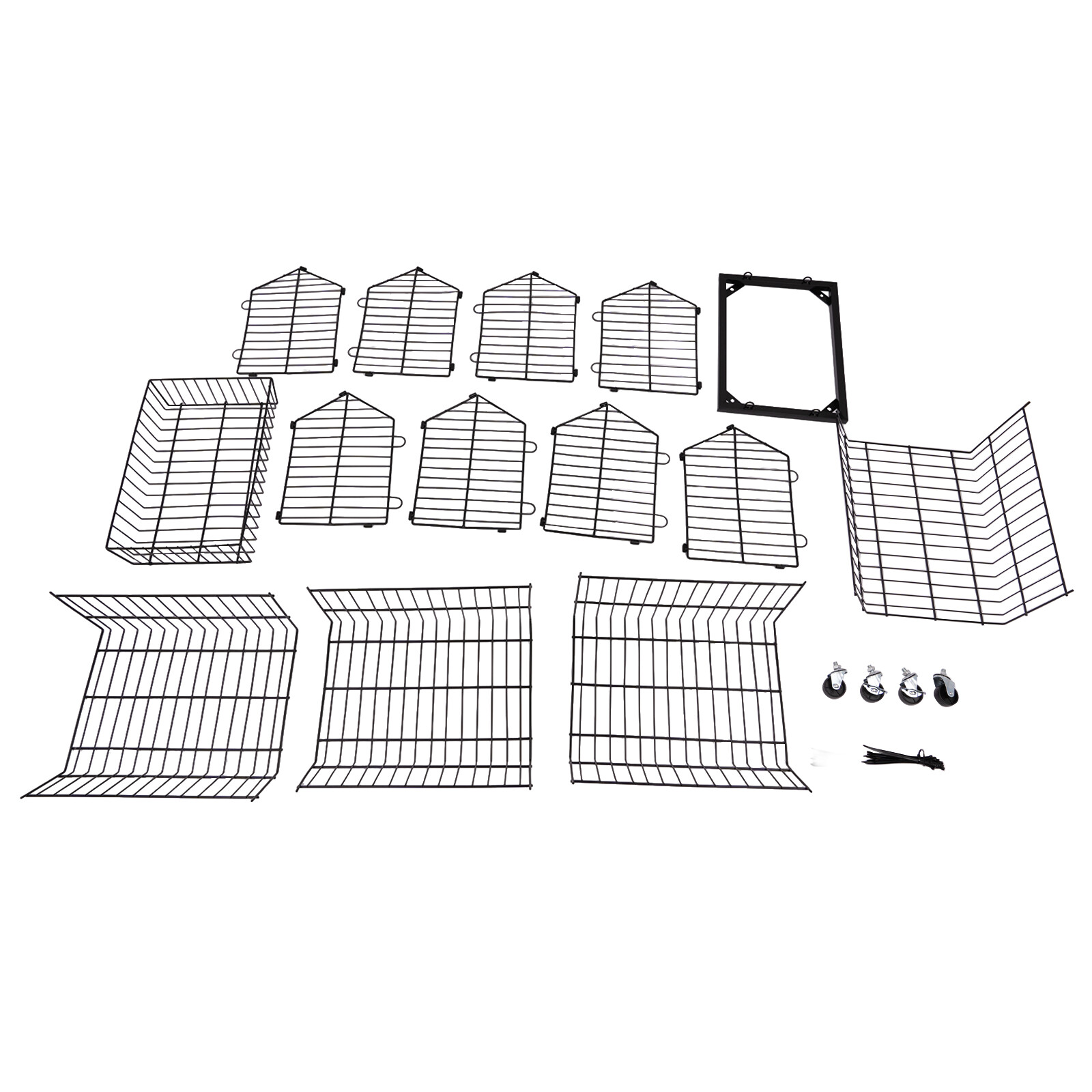 5 Tier Wire Grid Retail Display Shelf Merchandise Display Rack Stand W/ Wheels