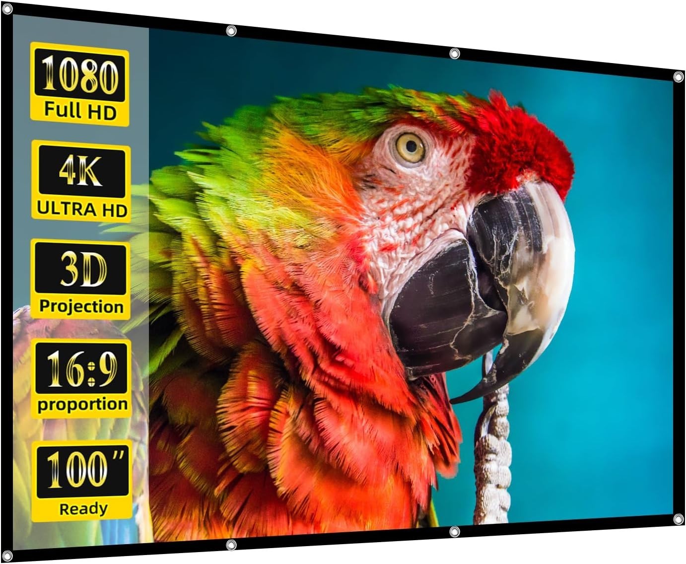 100" Pantalla De Proyeccion 16:9 Proyector Peliculas Para Casa Screen Teatro