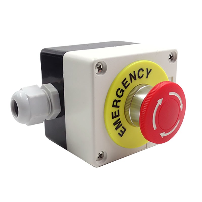 22mm Mushroom Head E-STOP Switch Latching Emergency Stop Push Button Control Box