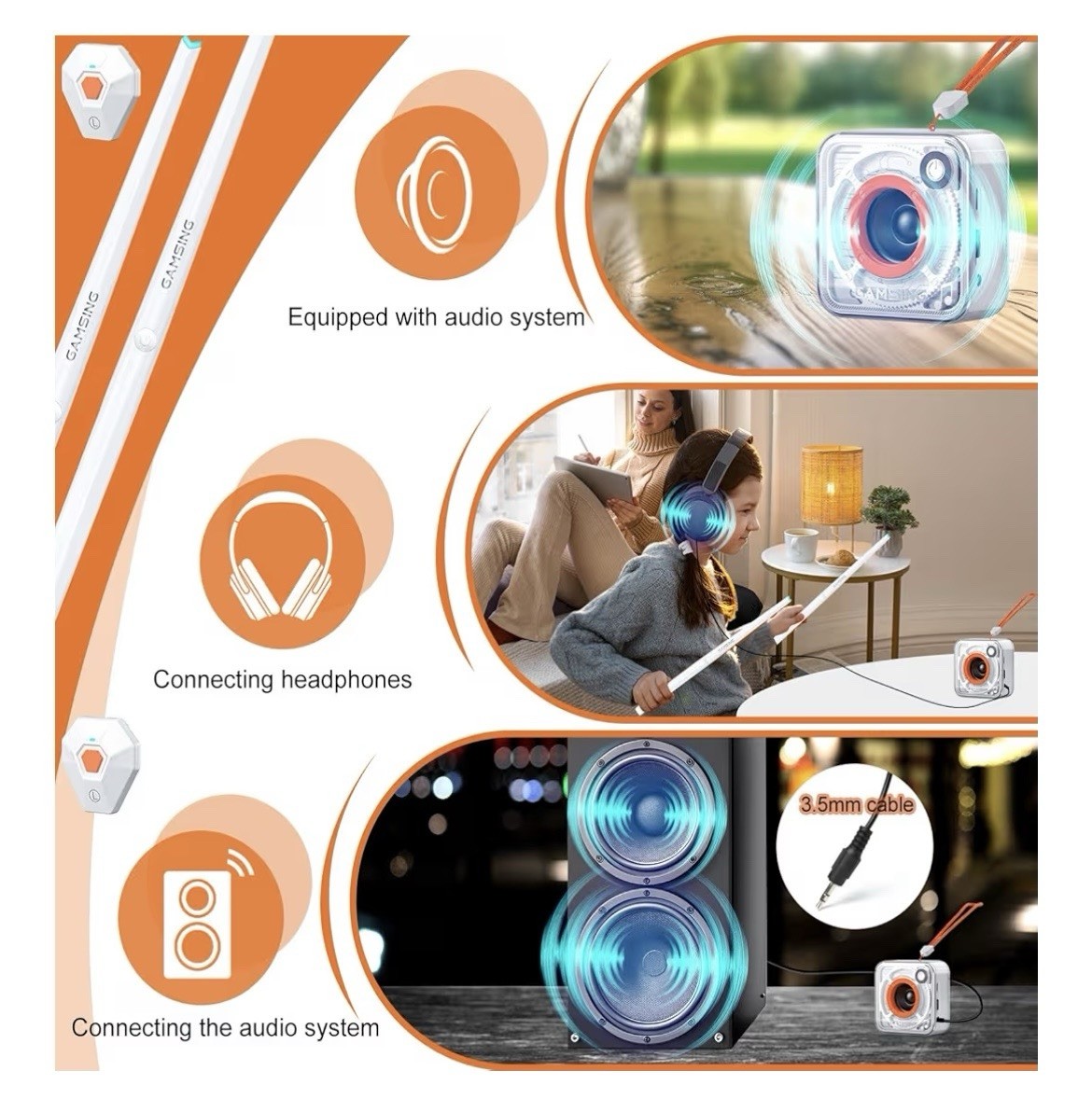 Gamsing Electric AirDrum Set Machine Gyroscope Sensor Android iOS Air Drum