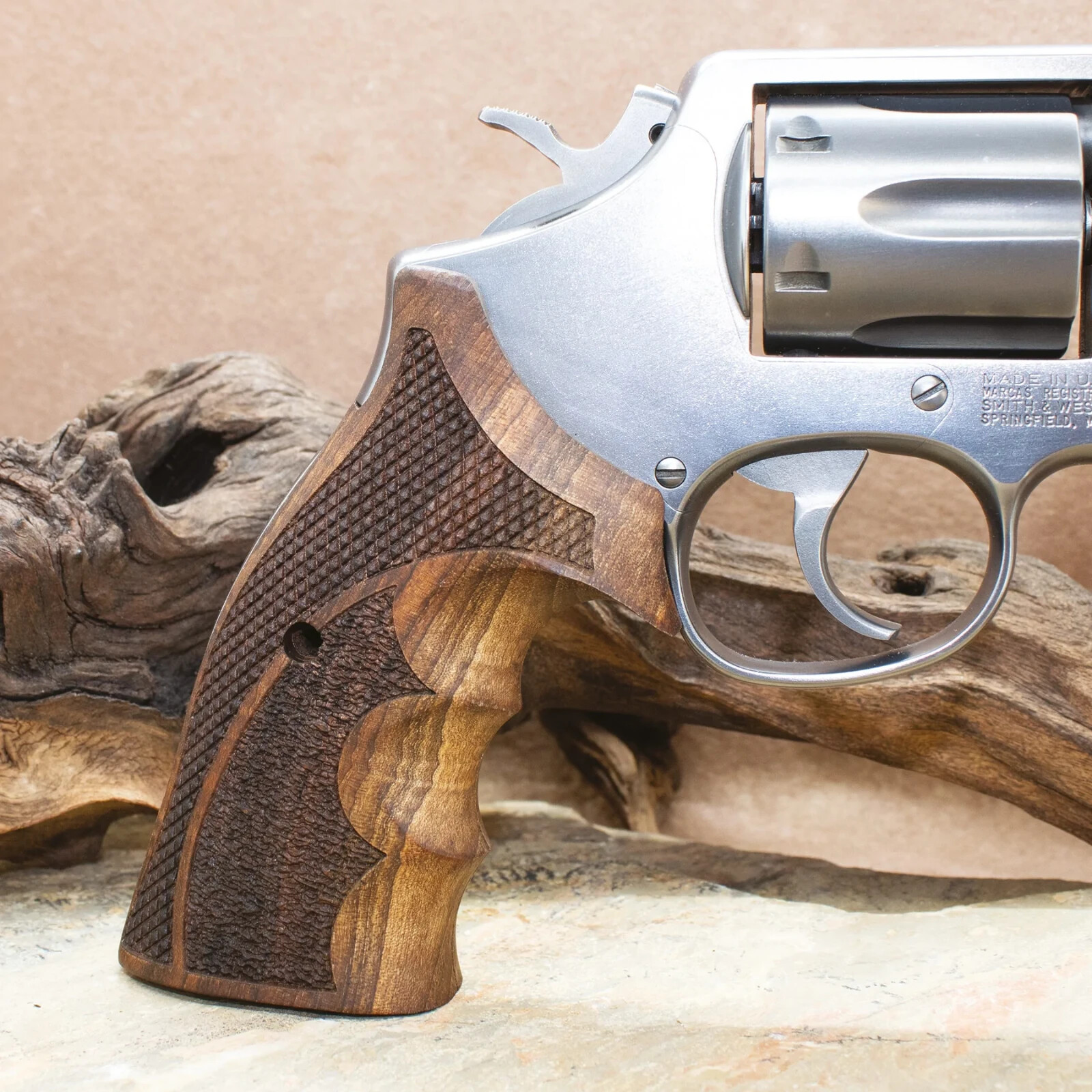 NEW Smith & Wesson K/L Frame Squarebutt TURKISH WALNUT WOOD GUN Grips Hand Made