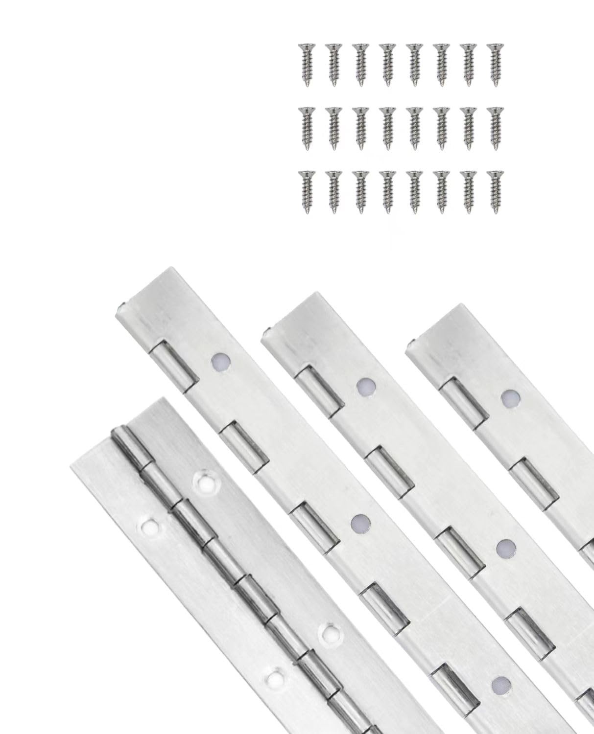 6 Inch Silver Piano Hinge Stainless Steel 1.2 Inch Wide With Screws 4 PCS