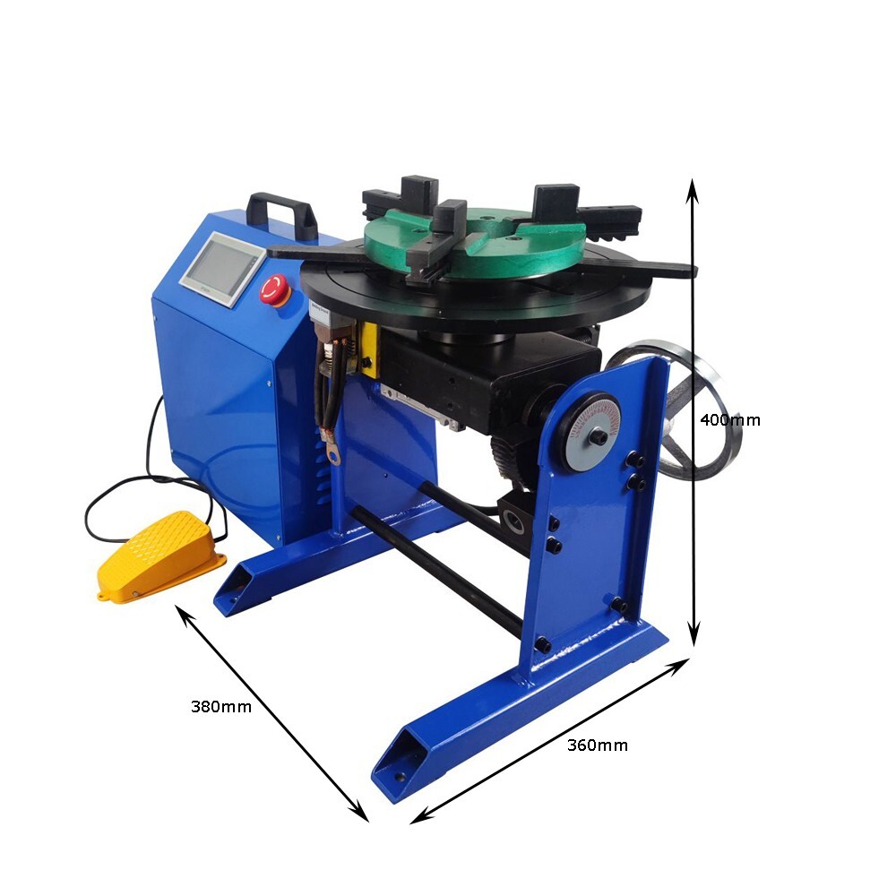 PLC Touch Screen Controller 110LB Welding Positioner Turntable with 200mm Chuck