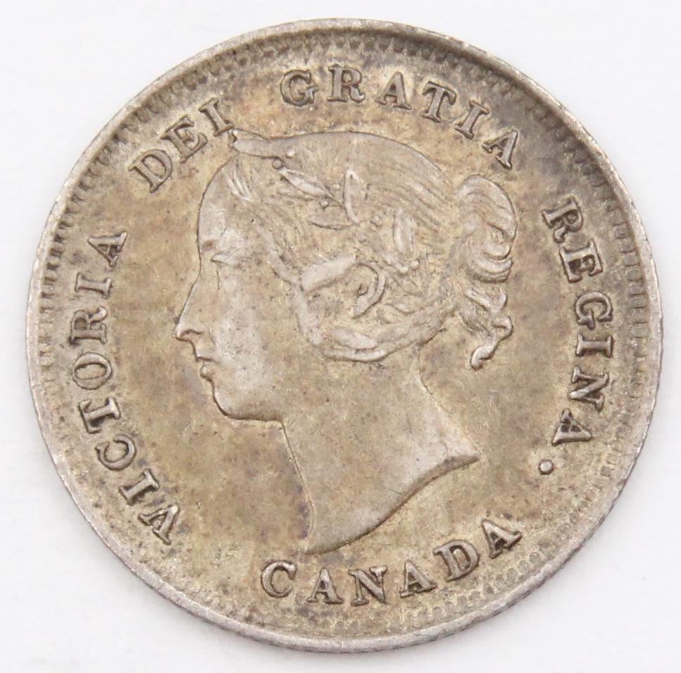 1888 Canada 5 cents nice EF/AU