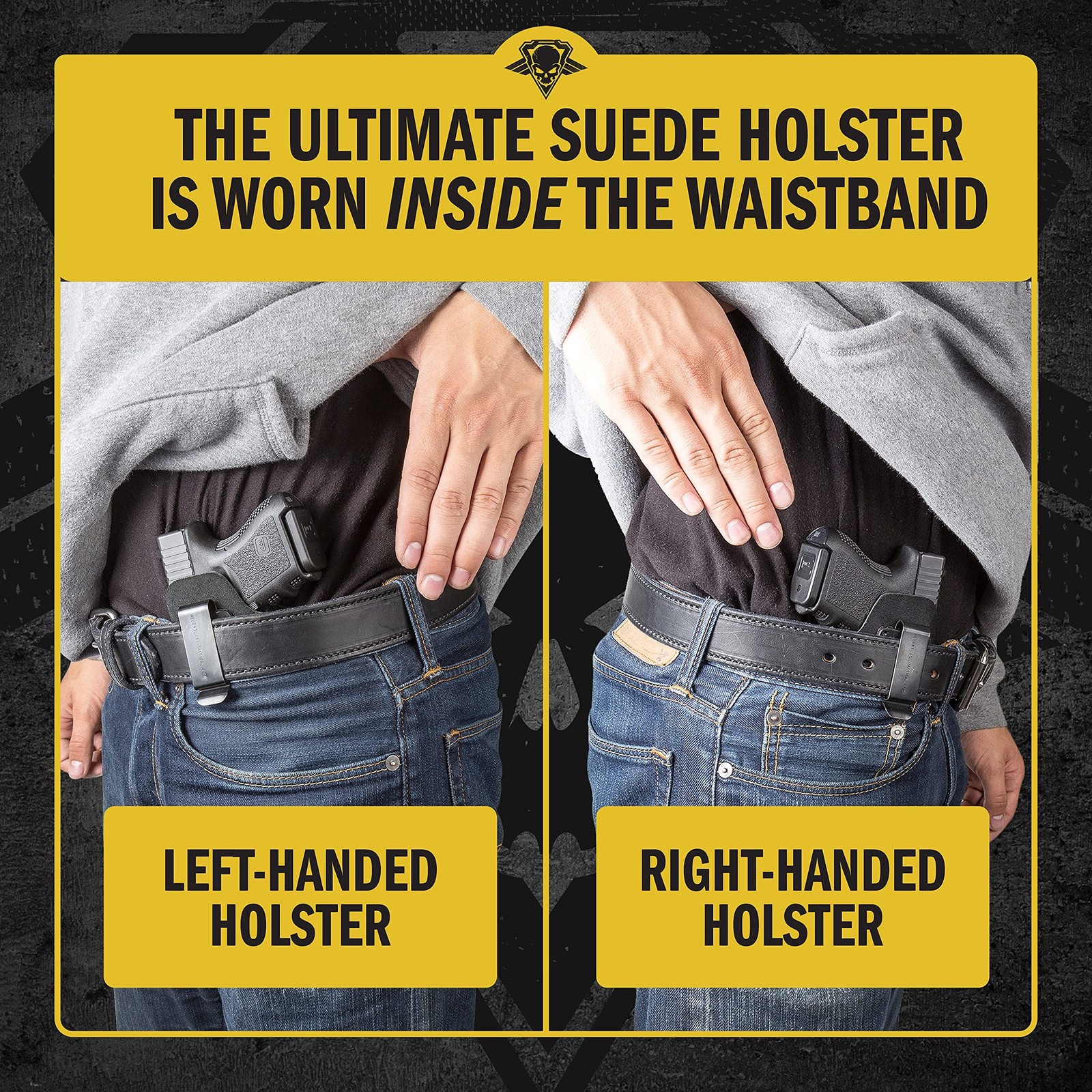 Made in USA - Suede Leather IWB Holster | Fits Glock 17 19 19X 22 26 43 43X 4...