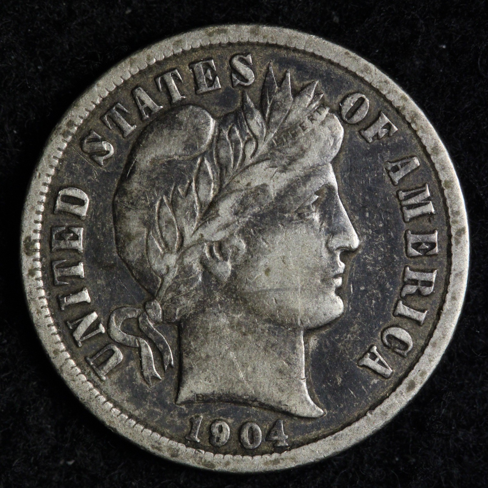 1904 Barber Silver Dime XF E294 QZCJ
