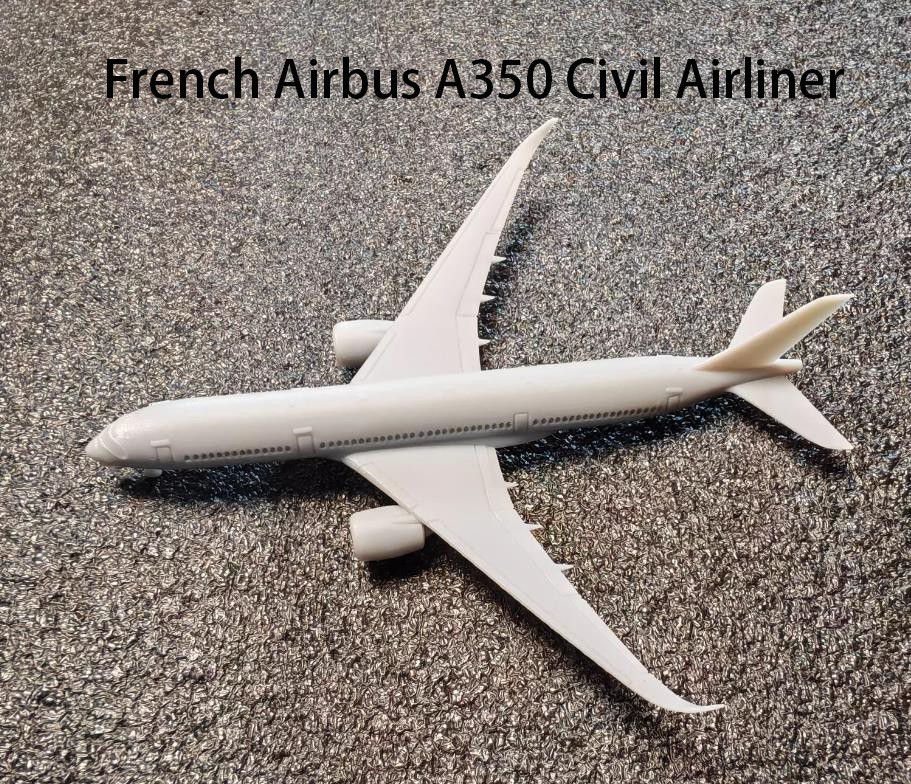 High-Precision 3D-Printed : 1/2000 Scale French Airbus A350 Civil Airliner