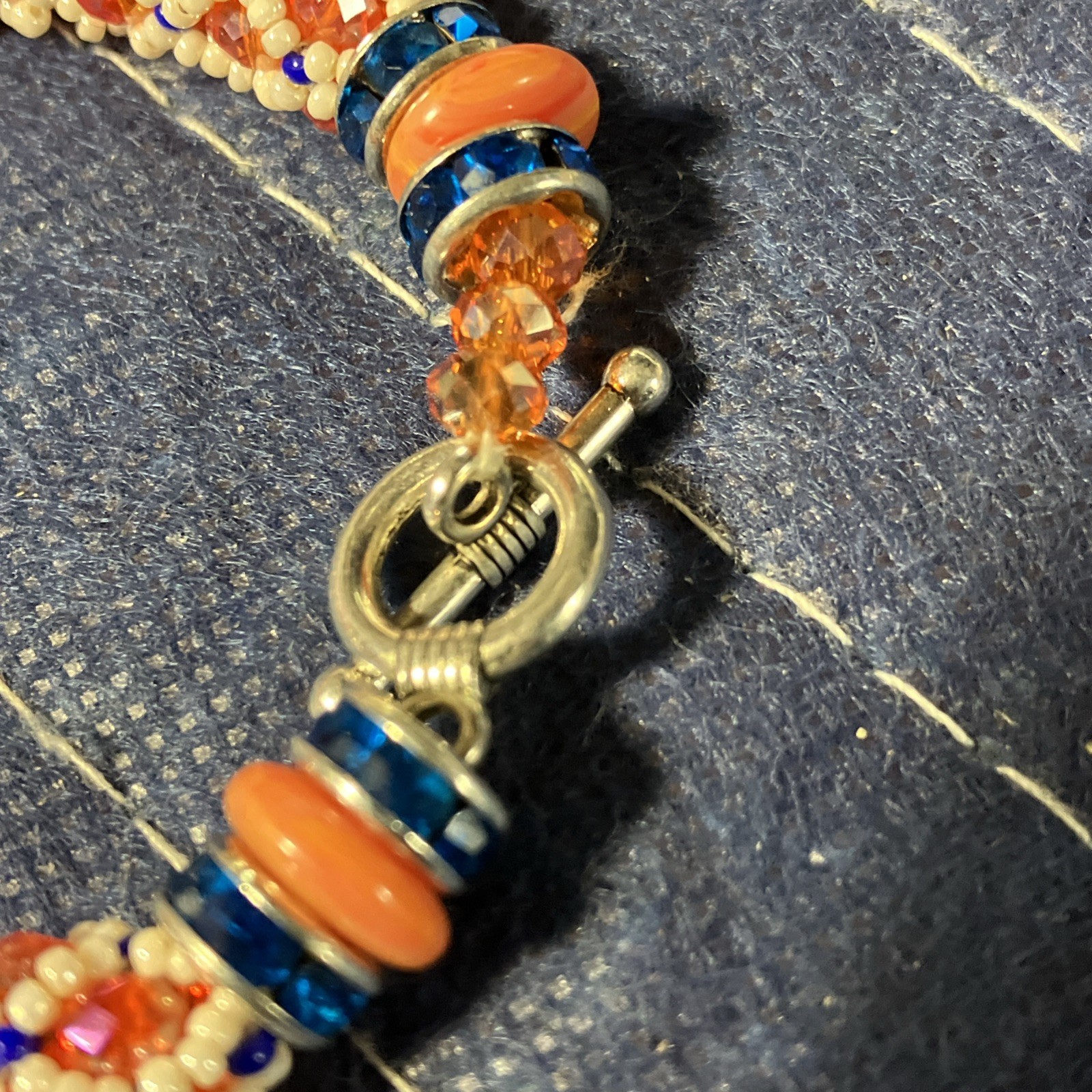 Handmade Bracelet Red White & Blue