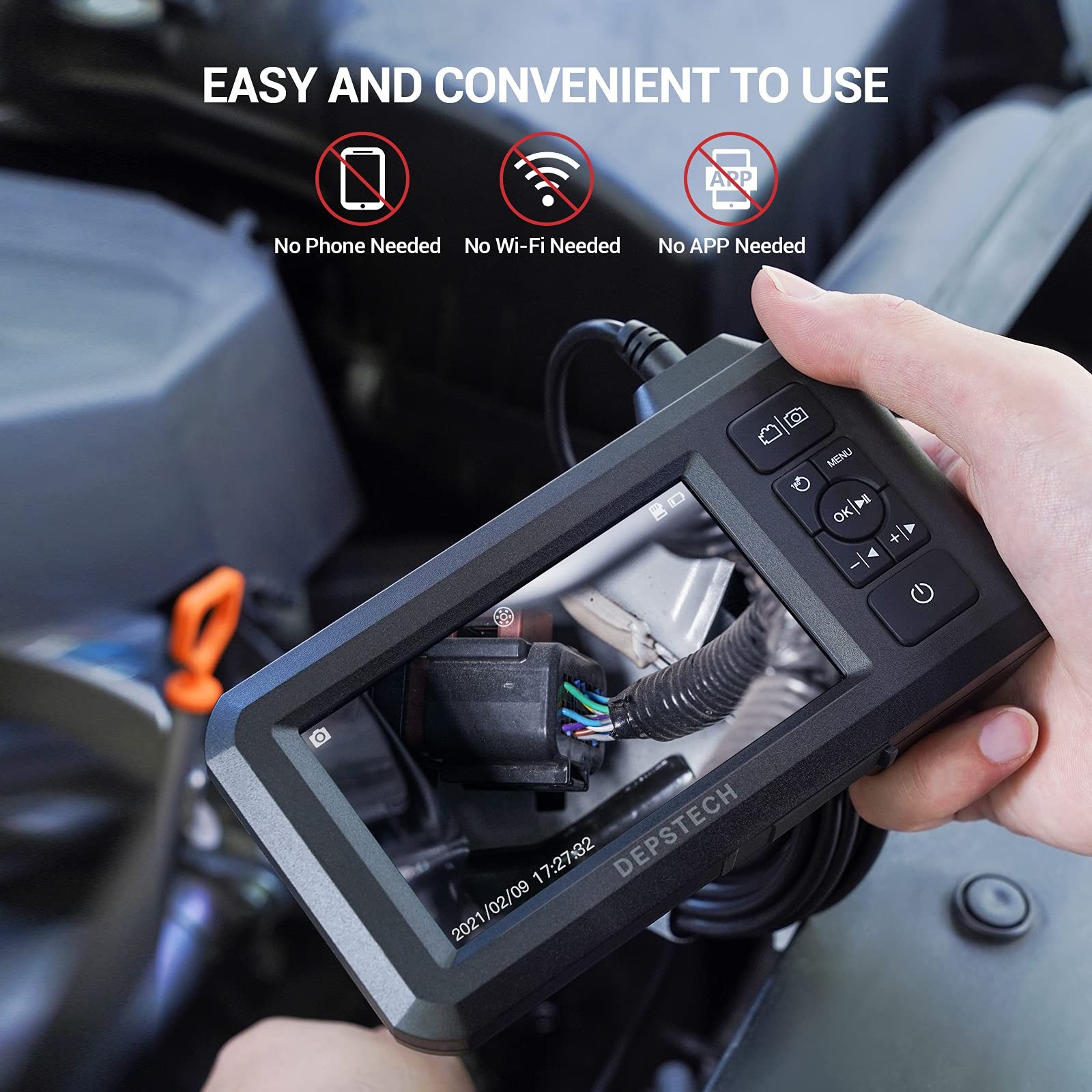 5.5mm Industrial Endoscope, 1080P Digital Borescope Inspection Camera with 4....