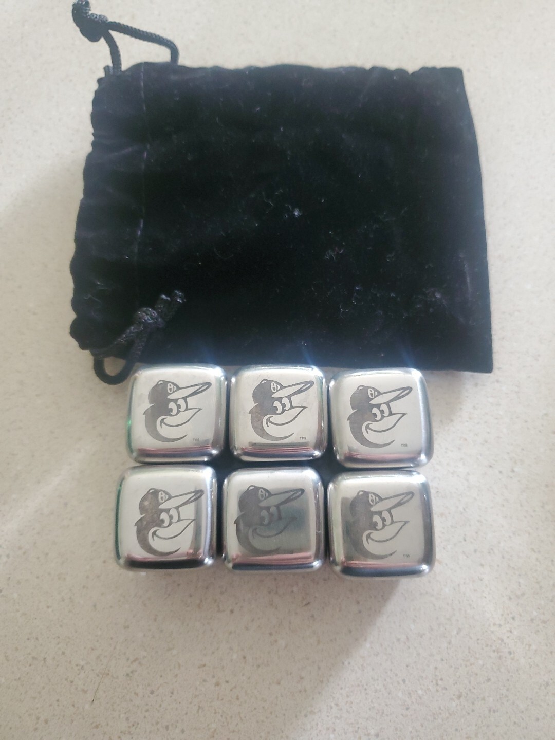 Orioles Stainless Steell Ice Cubes