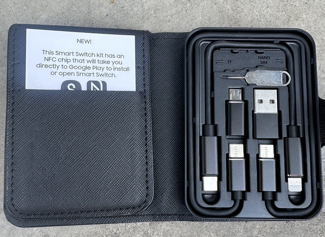 Samsung OEM Leather Smart Switch Kit for IOS Phone Data Transfer Black New